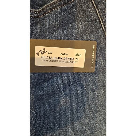 NWT Just Black Denim Hem Cutout Slim Crop Bootcut Wideleg Jeans, Sz 26 BP173J - Picture 5 of 8